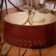 Lampe bouillotte 2 branches bronze doré abat jour tôle
