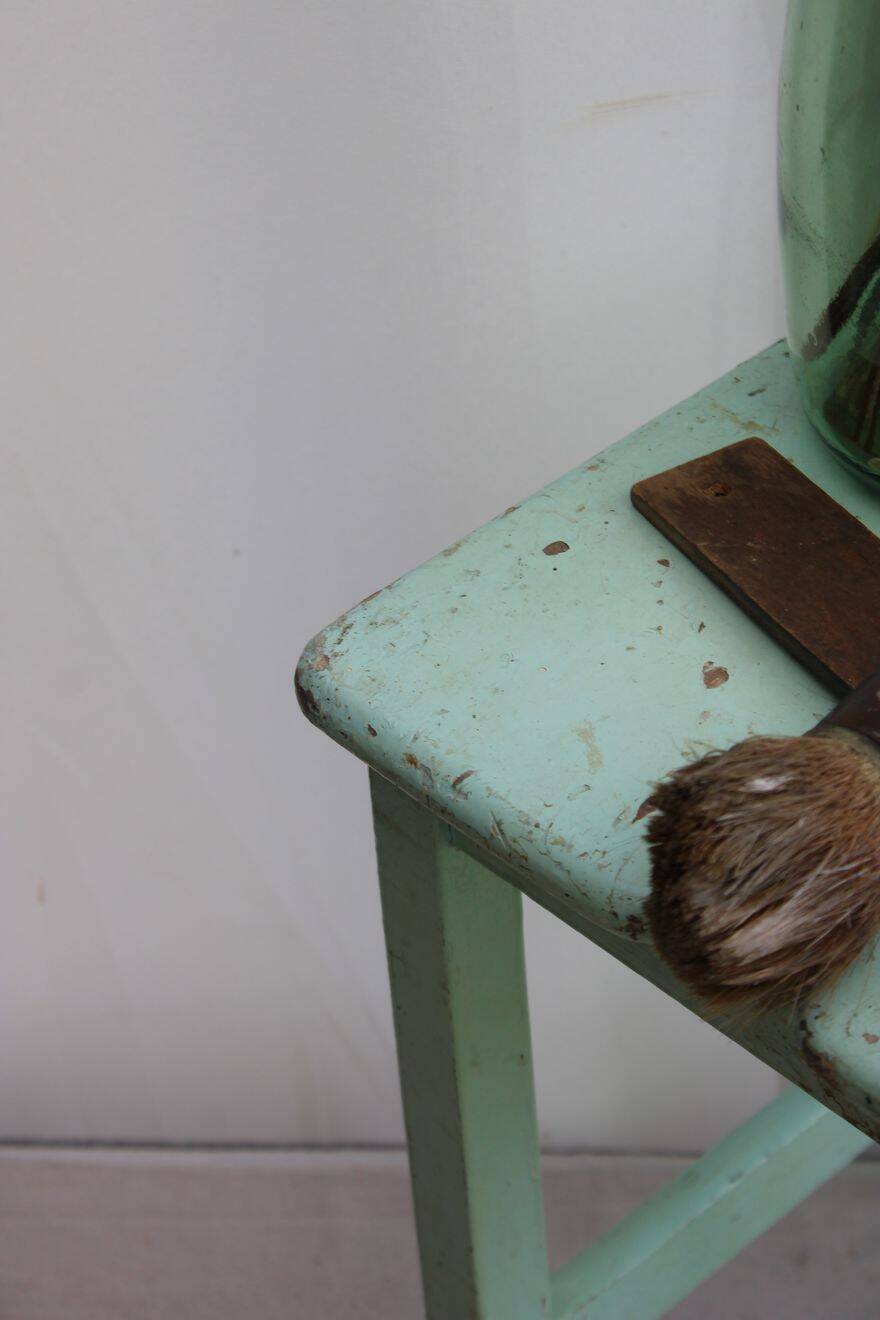 Wooden workshop stool