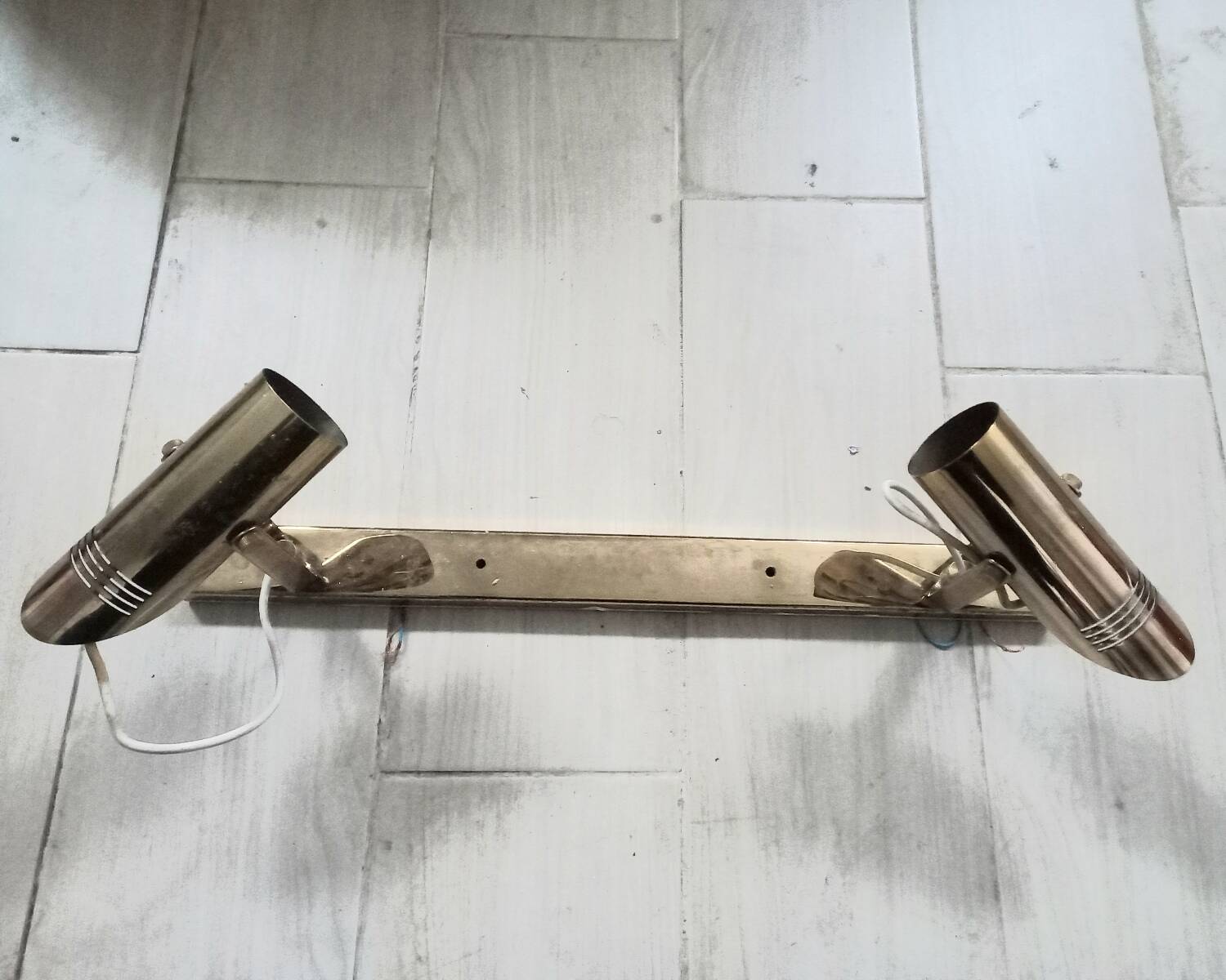 Applique 2 spots dorée années 70