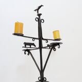 Wrought iron candle holder - France, 20th century