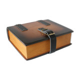 Solid oak box book shape