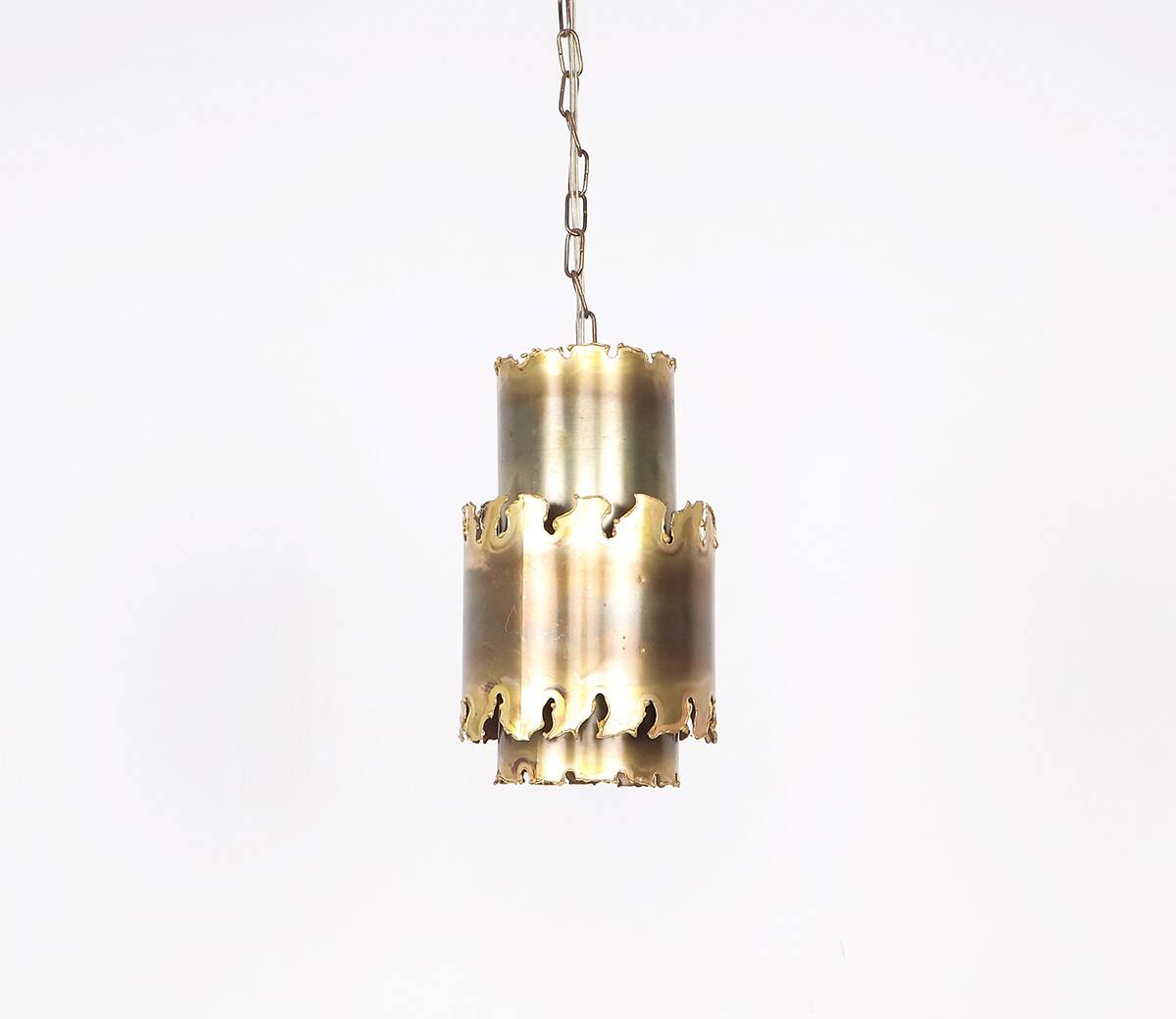 Set of 2 vintage Holm Sorensen brass pendant lamps 6400