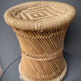 Vintage 70'S rattan and rope stools