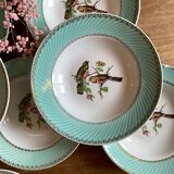 Set of 8 hollow plates vinatge with bird decorations