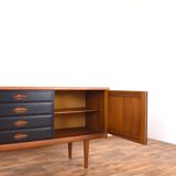 Buffet en teck peint à la main de style Op-Art du milieu du siècle par Gustav Bahus, années 1960