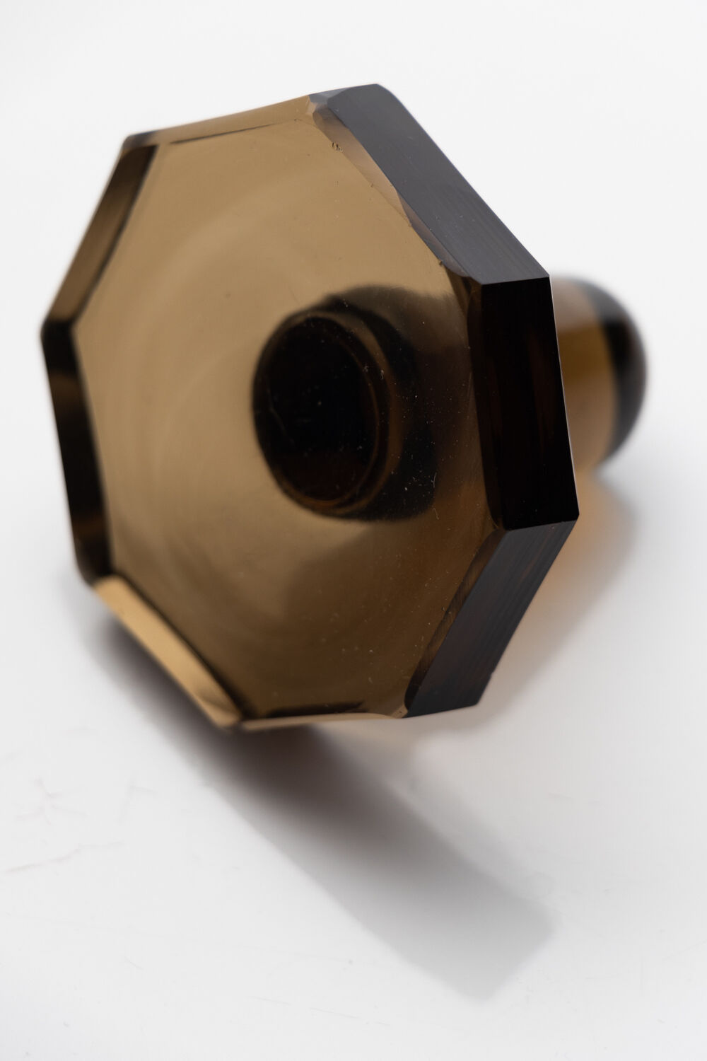 Art deco decanting set in smoked crystal glass