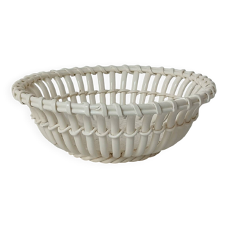 Woven earthenware basket