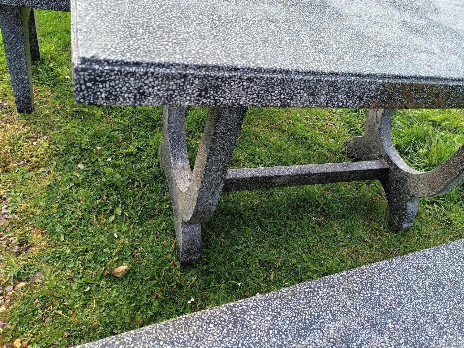 Old garden furniture in vintage stone