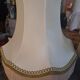 2 bedside lamps in white alabaster with lampshades.