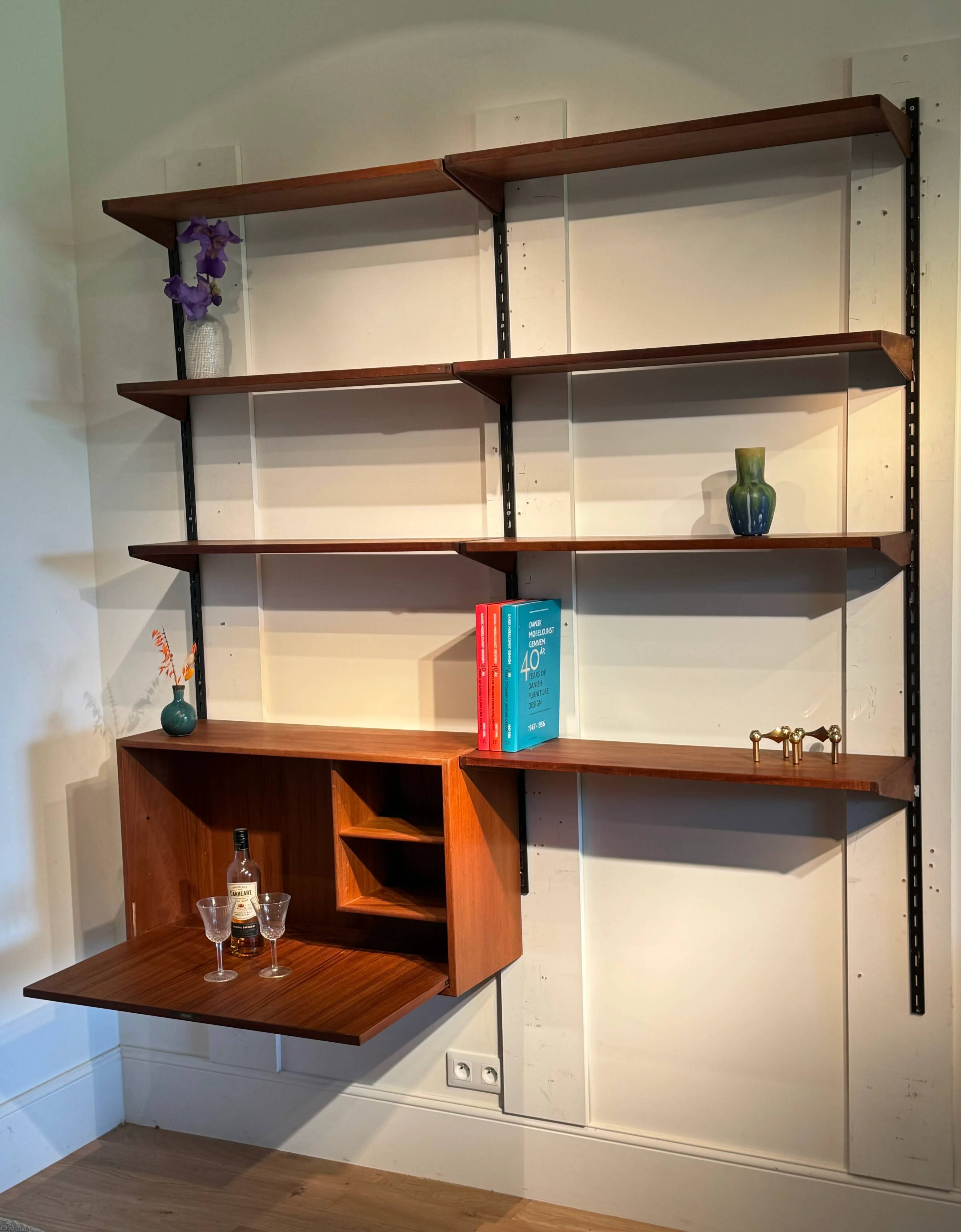 Vintage Scandinavian wall library by Kai Kristiansen for FM Møbler