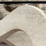 Trendy coffee table in glass and travertine