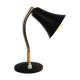 Lamp applies black metal and brass pot 1950