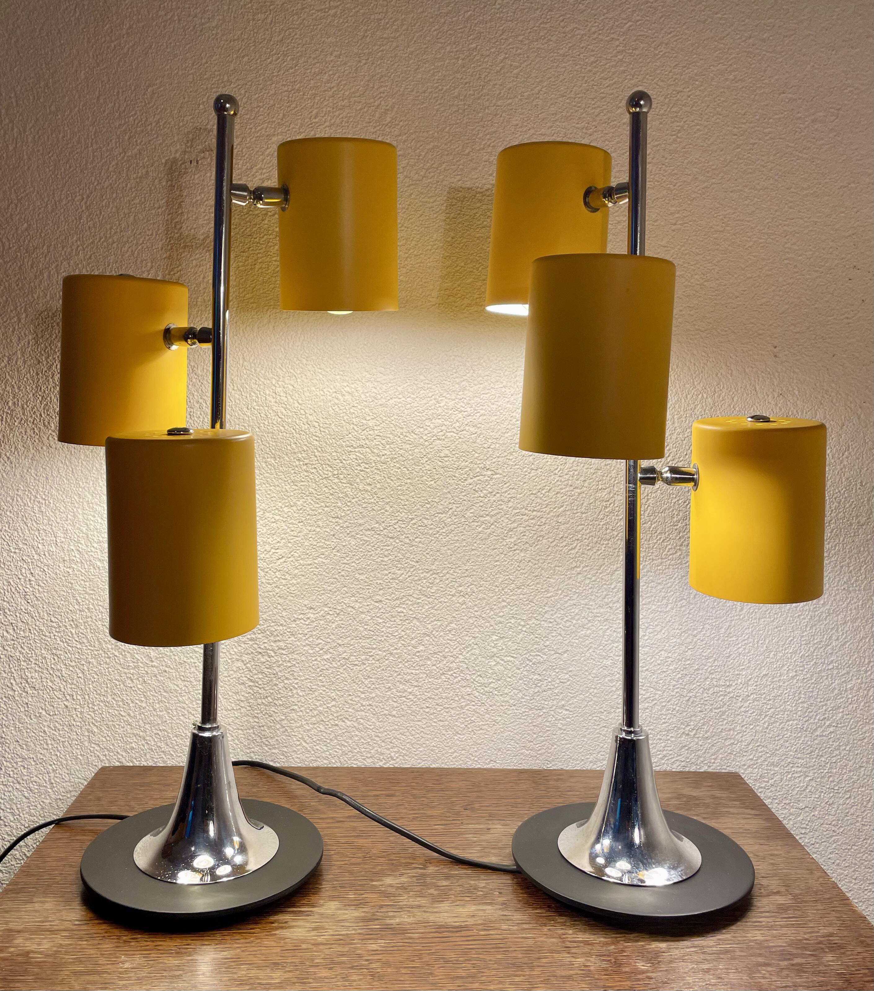 Pair of table lamps, Space Age, 60s/70s