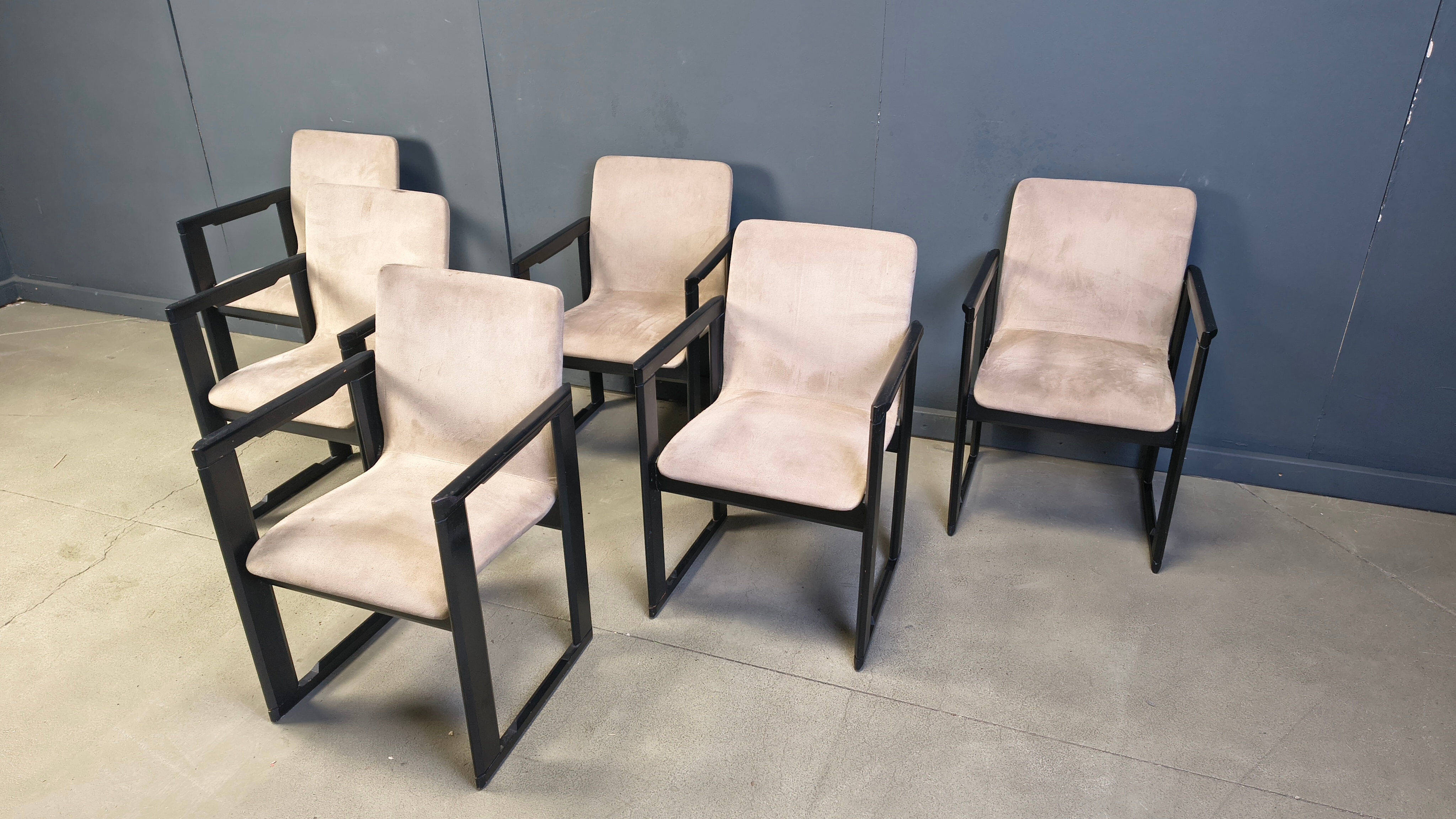 Set of 6 vintage dining chairs attributed to Tobia Scarpa, 1970s