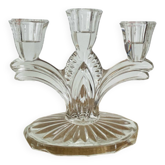 3-branch glass candlestick