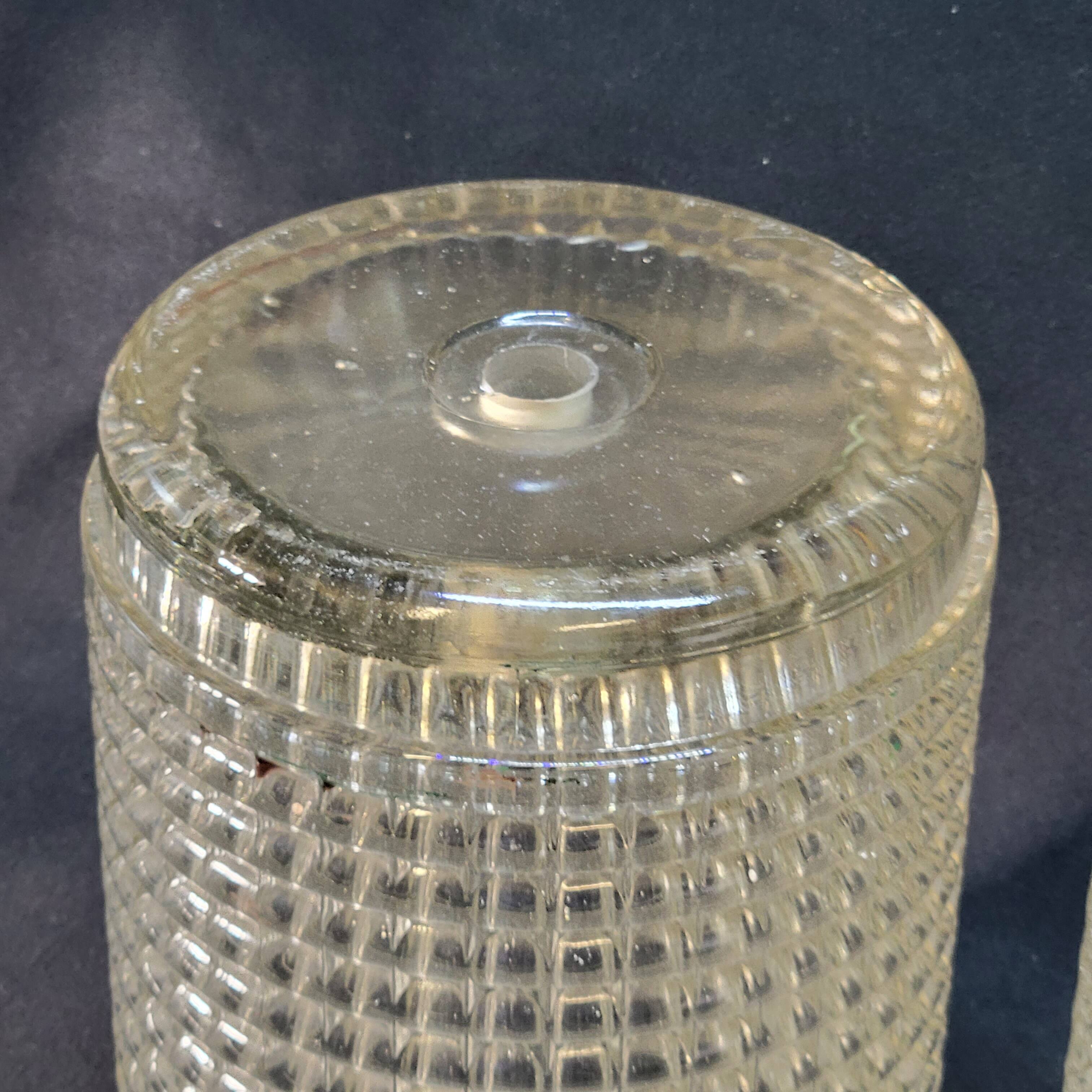 Pair of globe lampshades for wall lamp or lighting lamp in molded pressed glass