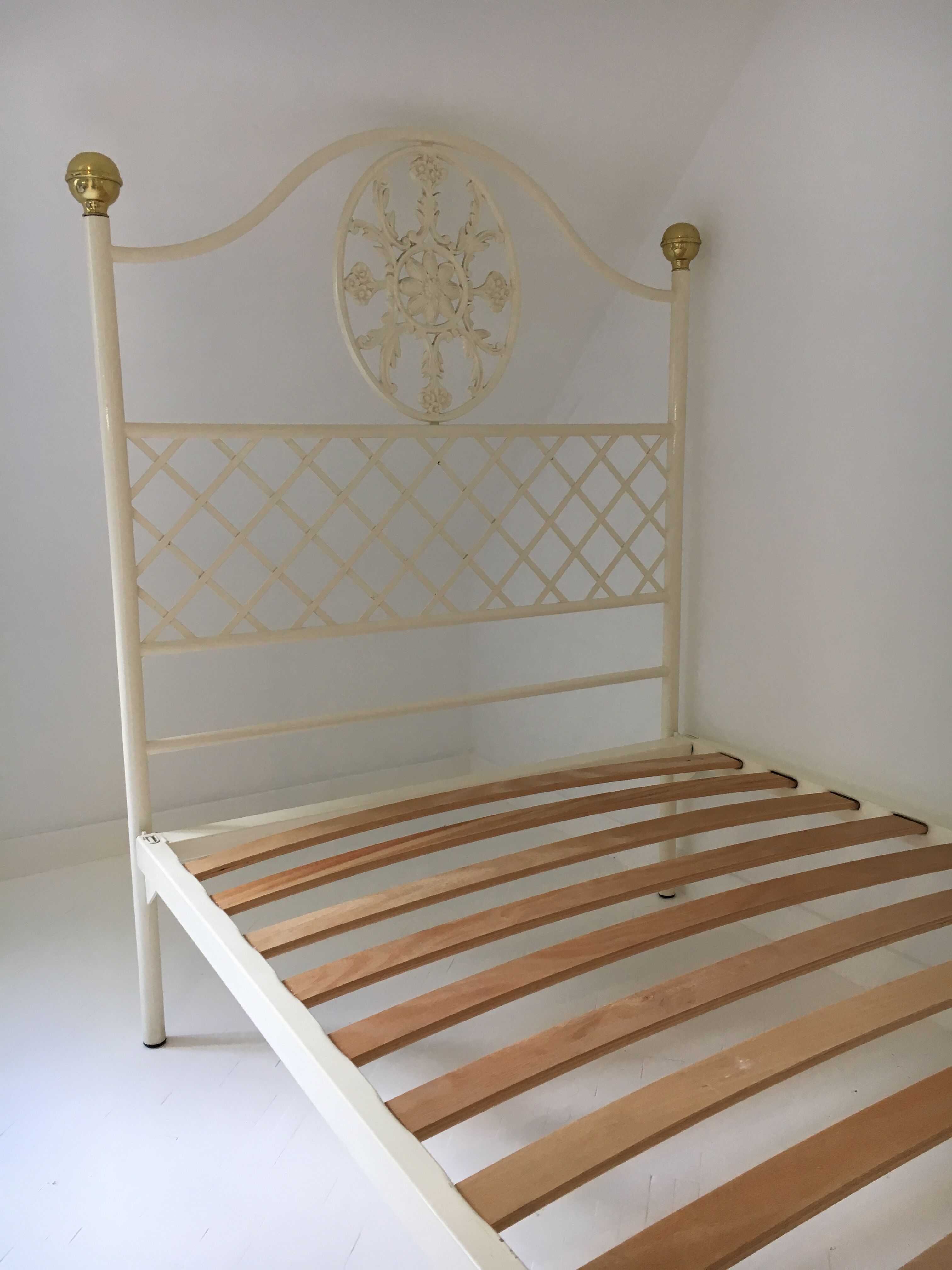Ivory metal bed