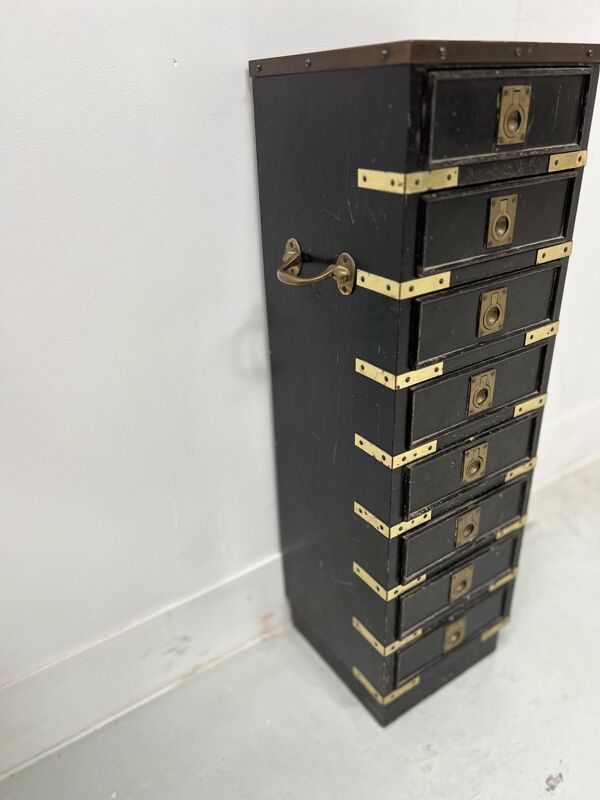 Meuble a huit petits tiroirs en bois noir XX Siècle