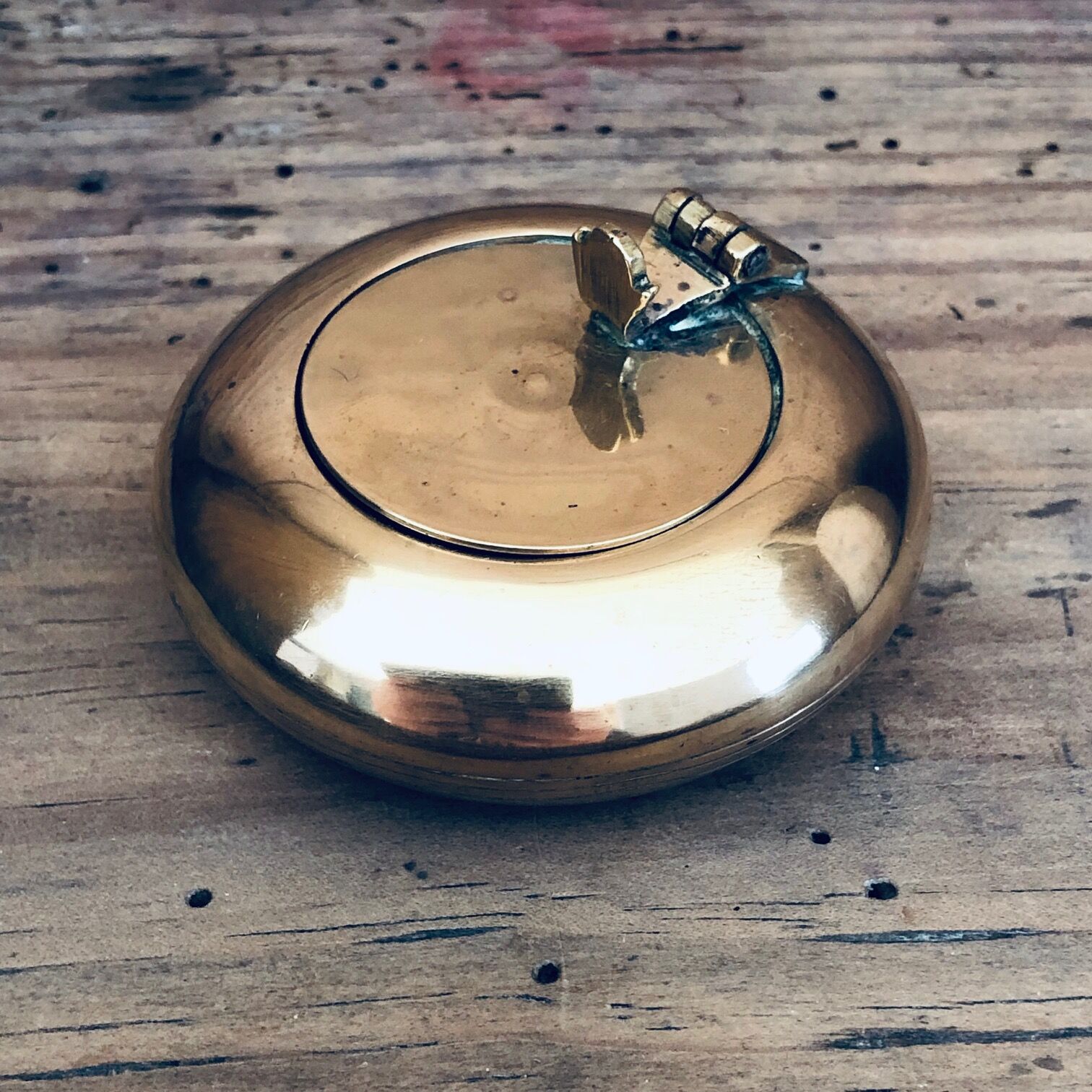 Vintage brass pocket ashtray