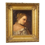Portrait peint d'une jeune noble du XIXe siècle