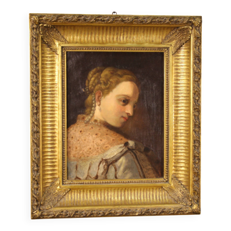 Portrait peint d'une jeune noble du XIXe siècle