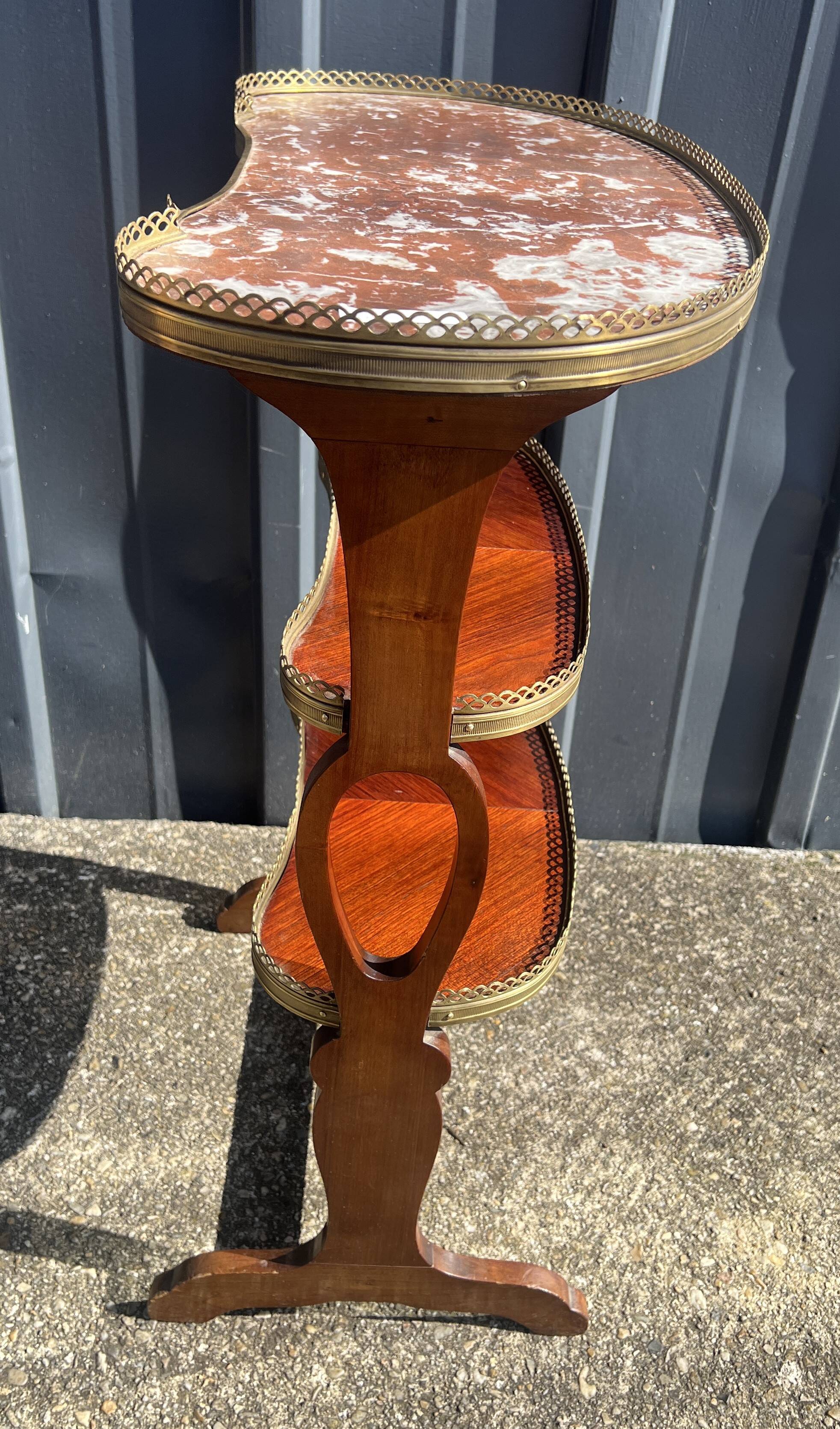 Coffee table, kidney-shaped, side table, marble top