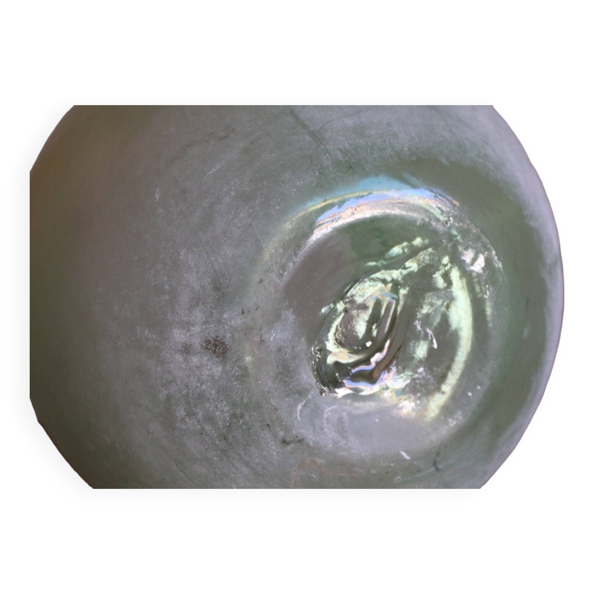 Antique green blown glass vase