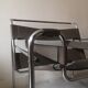 Fauteuil métal et cuir gris wassily par Marcel Breuer