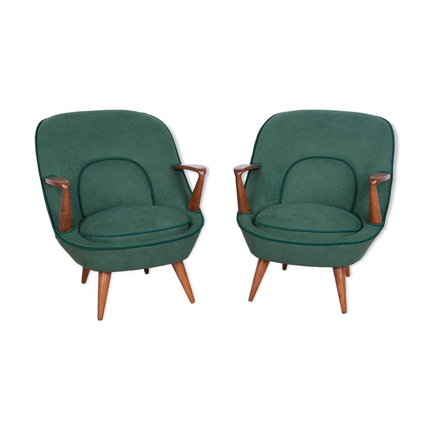 Model 345 armchairs by J. Jędrachowicz i K. Racinowski for Poznan Furniture Factory, 1950s, Set of 2