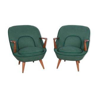 Model 345 armchairs by J. Jędrachowicz i K. Racinowski for Poznan Furniture Factory, 1950s, Set of 2