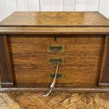 English silver-plated cutlery set in its oak box - early 20th century