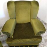 Armchairs with fringes and velvet ears