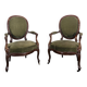 Pair of Louis XV style armchairs in mahogany