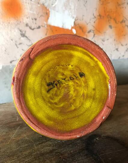 Vintage vase, glazed enameled terracotta vase, decorative vase, decoration