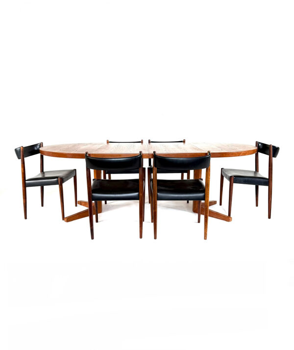 Table danoise en teck extensible vintage des années 60