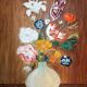 Huile sur panneau, nature morte au bouquet de fleurs