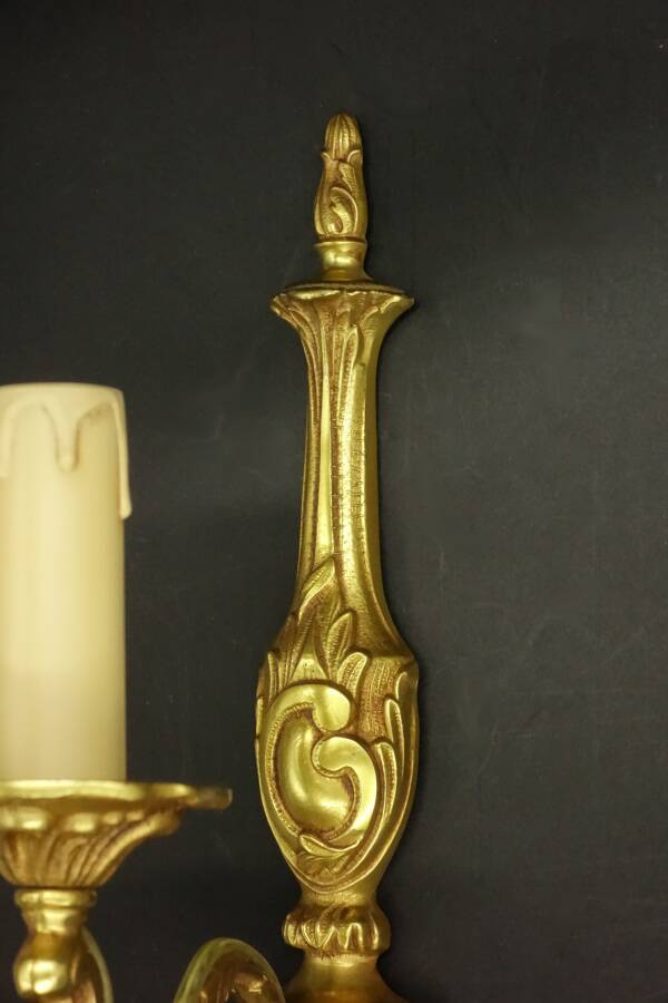 Pair of single-light wall sconces in Louis XV style - Lumalux Paris - gilded bronze