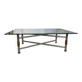 Large liftable/modular coffee table "Up & Down" vintage – Italian design glass & chrome