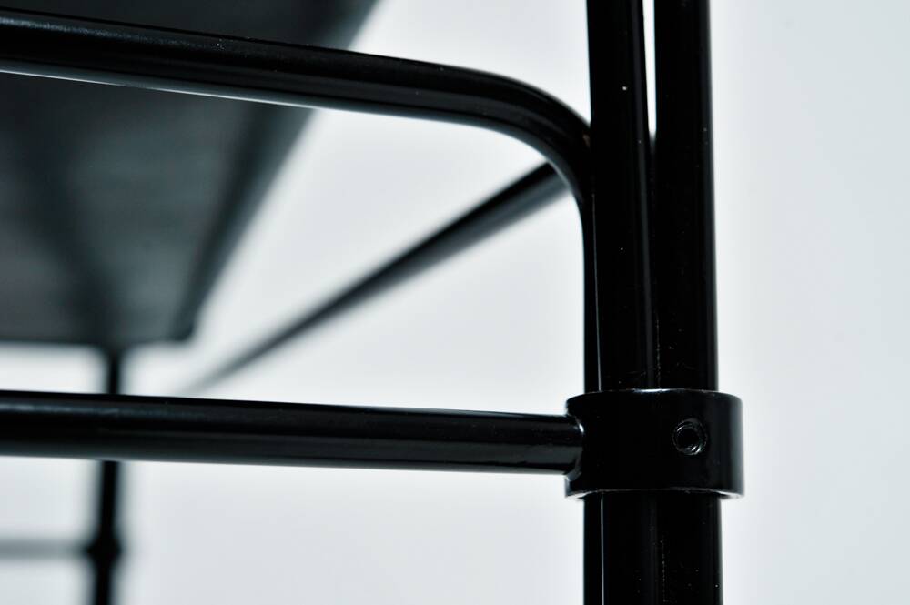 Black modernist design lounge set by Jan van Opzeeland in leather and steel bar, Netherlands, 1980s