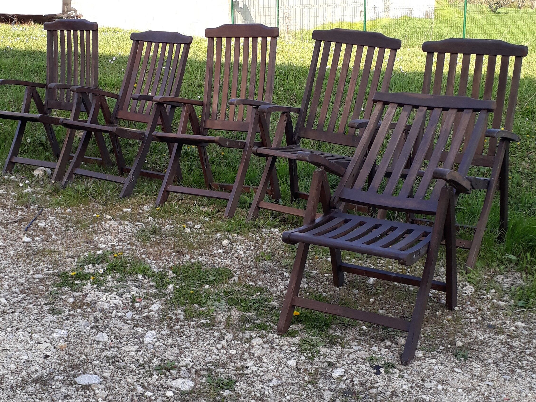Table et chaises de jardin en teck scandinave Jutlandia disign 1980