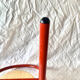 Vintage folding chair in red painted metal and wood