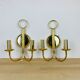 Pair of brass wall lamps Hollywood Regency Je Fassung