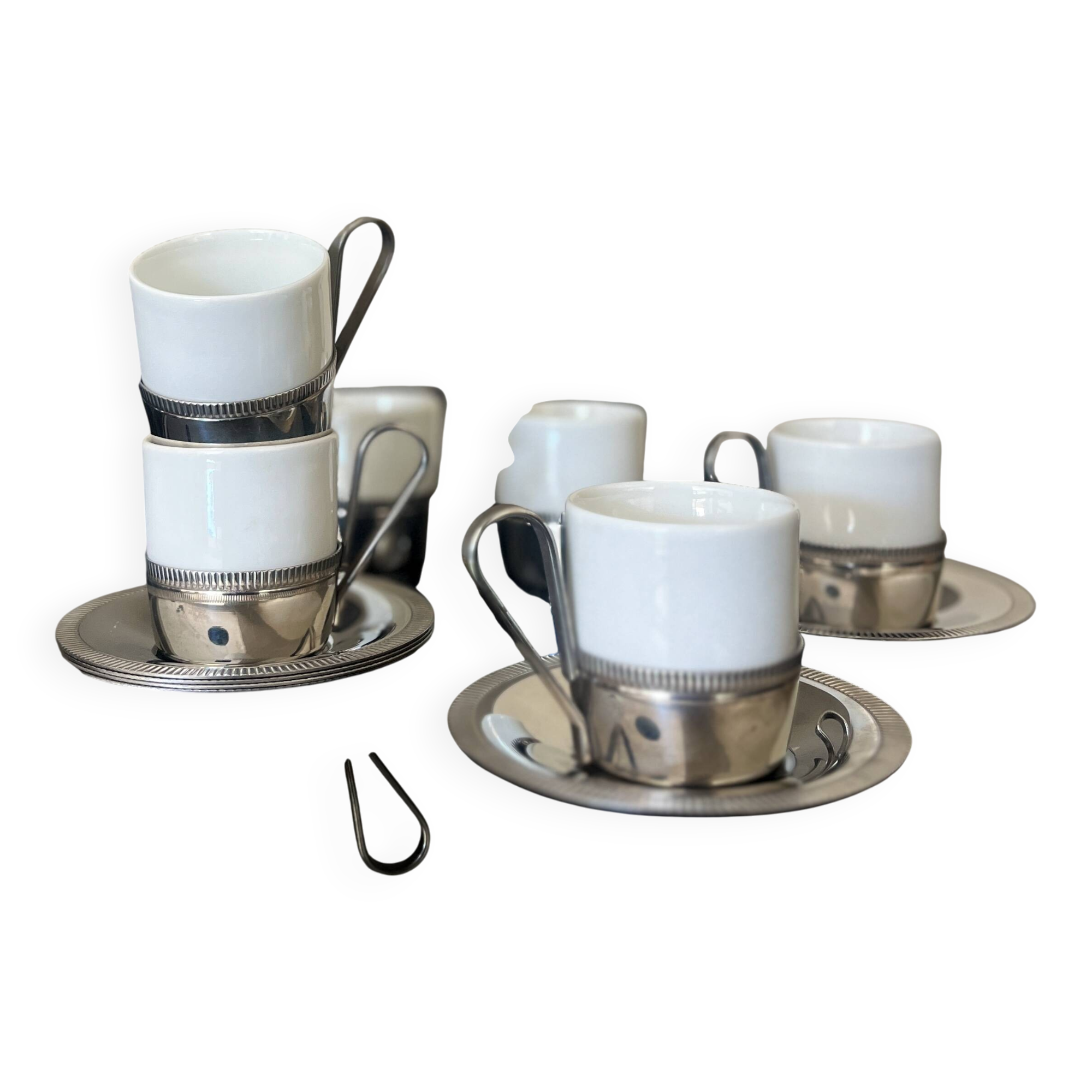 Set of 6 cups with saucers letang remy