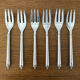 6 silver metal dessert forks