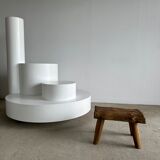 Stool in blond teak