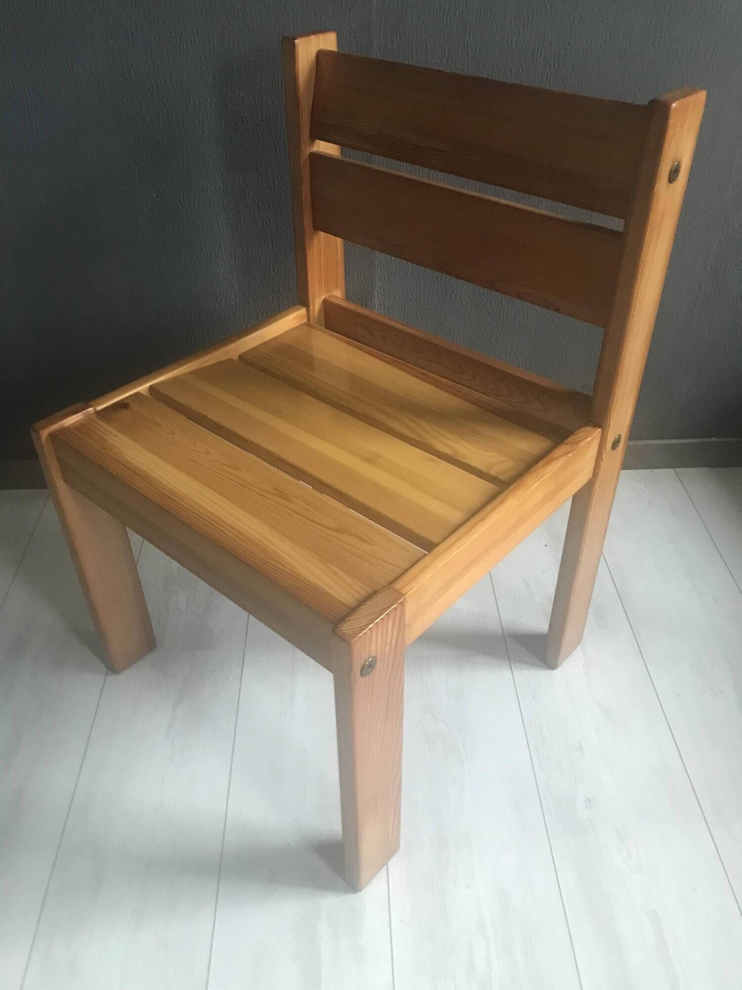 6 chaises de salle à manger en pin, Suède années 70