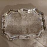 Large english silver metal tray