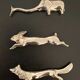 6 various animal shaped knife holders in silver metal