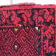 Tapis vintage fait main Ersari – 24 x 29 cm – Rouge éclatant - 1C970