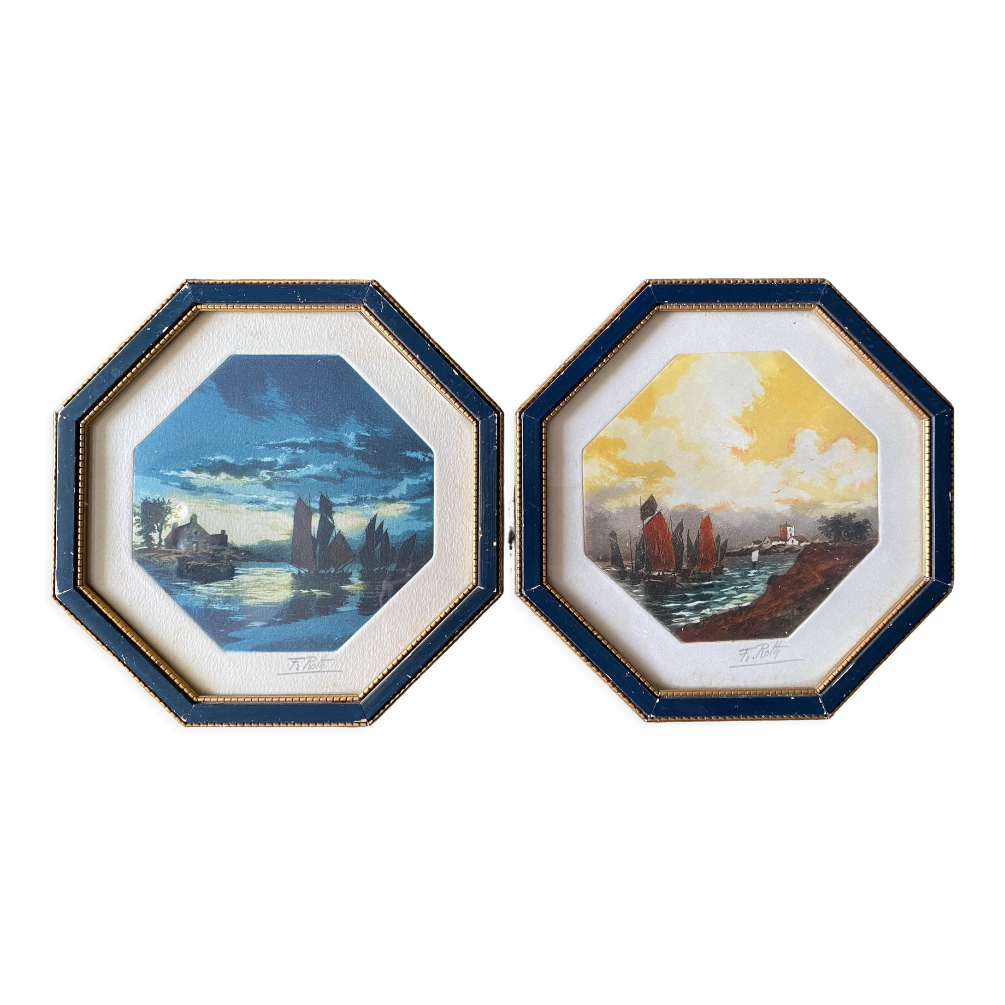 Paintings two Aquatints by Francis Roth (1883-1932) Marine Bretagne